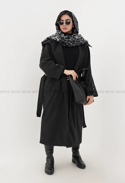 پالتو فوتر 2دکمه یقه ایستاده آستر دار@ کد1004814