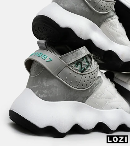 کفش کتانی ساق‌دار مردانه سفید طوسی Nike air jordan 23