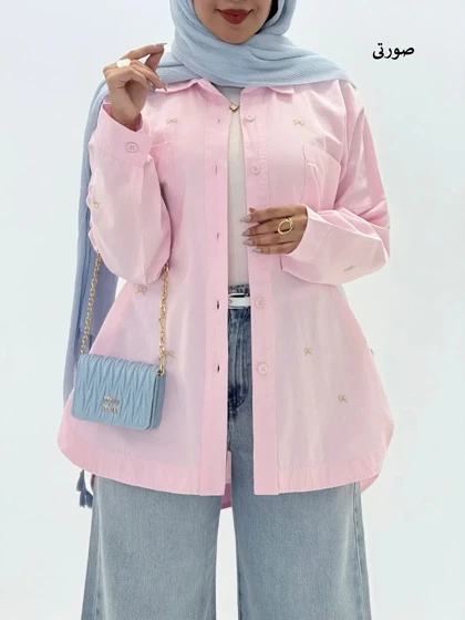 4295-مانتو کتان پاپیونی