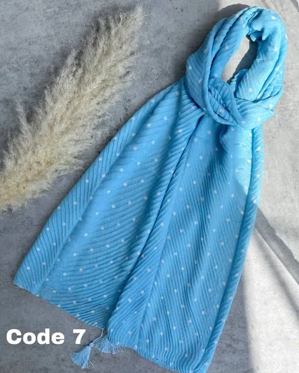شال میکس پلیسه آبی 3880