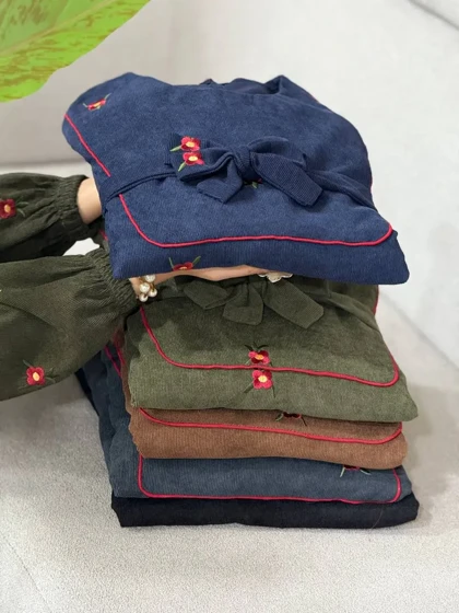 پیراهن مانتویی گلدوزی مهیاس