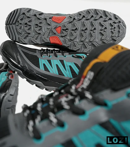 کفش کتانی مردانه و زنانه مشکی طوسی آبی Salomon Waterproof V.2 مدل 6718