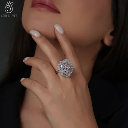 انگشتر نقره گل پوش