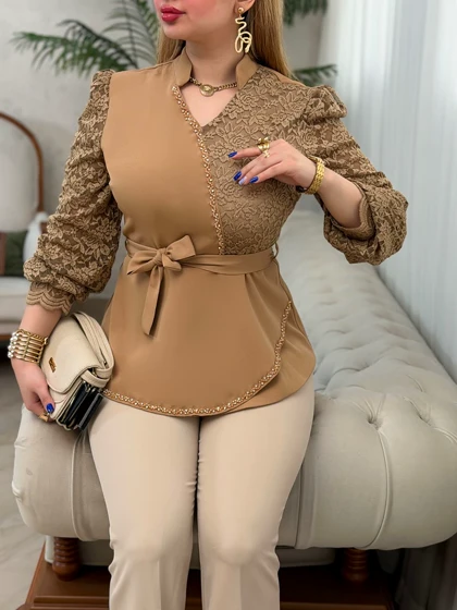 تونیک آستین دانتل 3755