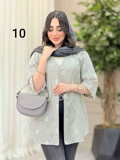 شومیز آستین پاکتی طرح دار