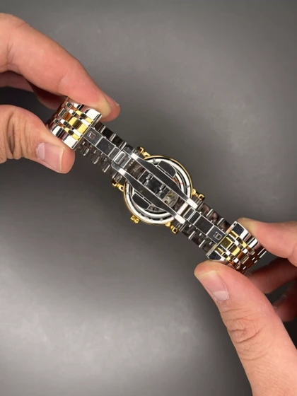 ساعت مچی پتک فیلیپ فول دیت سیلورطلایی صفحه سفید Patek Philippe