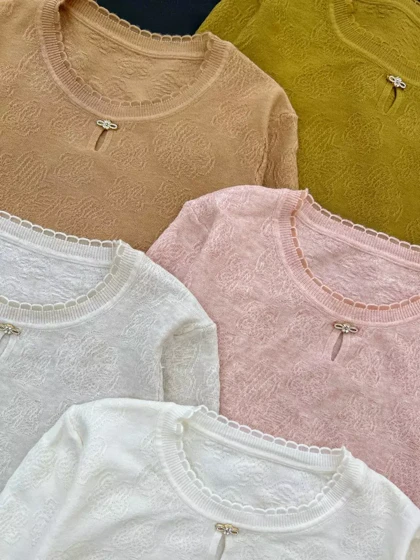 پلیور بافت طرح برجسته کد 5455