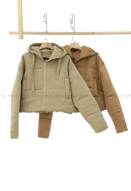 کاپشن کوتاه کتان کج راه کد1004769