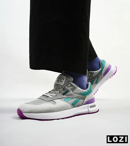 کفش کتانی طوسی آبی بنفش REEBOK Unphased Pro مدل 4613