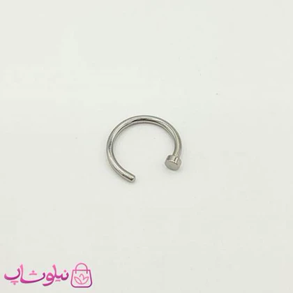 پیرسینگ بینی حلقه‌ای ساده نقره ای کد 129