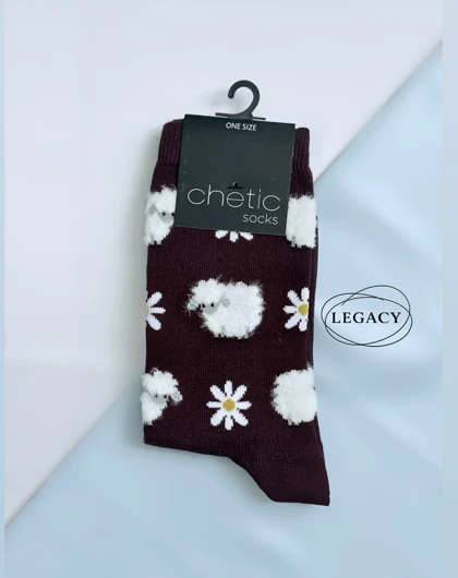 جوراب وارداتی زنانه طرح (Sheep) کد 0014