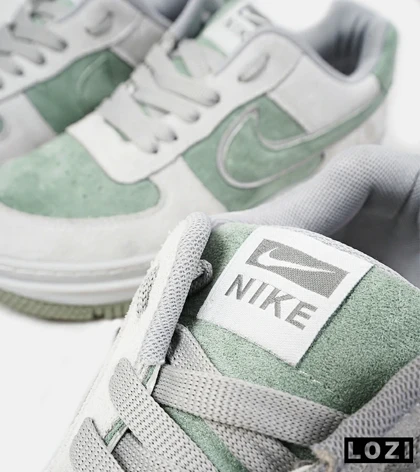 کفش کتانی بزرگ پا طوسی سبز NIKE AIR FORCE مدل 4423