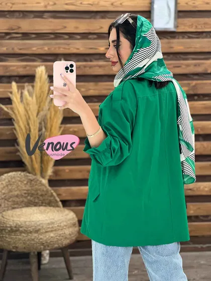 مانتو کتی چهاردکمه آستین کش