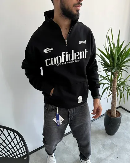 دورس نیم زیپ داخل کرک CONFIDENT رنگ مشکی