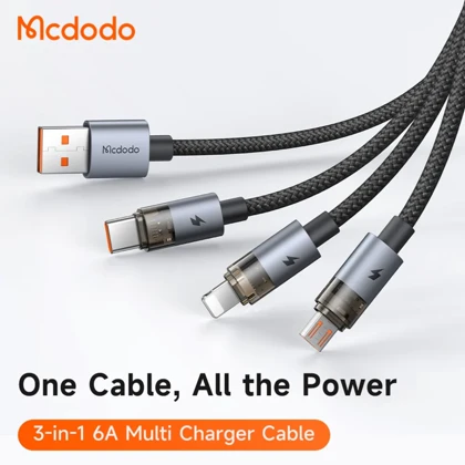 کابل شارژ سه سر مک دودو Mcdodo مدل CA-715 توان 100 وات طول 1.2 متر