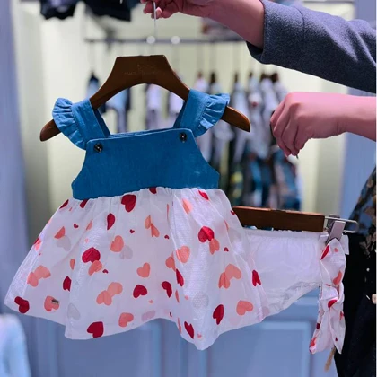 سارافون دخترانه طرح قلب ایندیگو