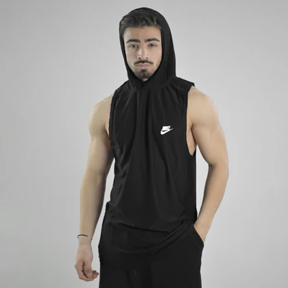 رکابی کلاهدار ورزشی مردانه نایک مدل VHD-Dri Fit-4K1003 مشکی