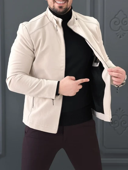 کت چرم 6022 سفید