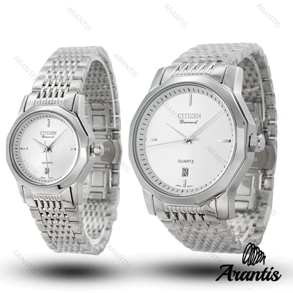 ساعت ست سیتیزن Diamond تمام نقره ای s-10185