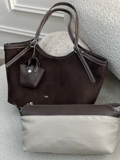 کیف جیر زنانه دستی چاکلت