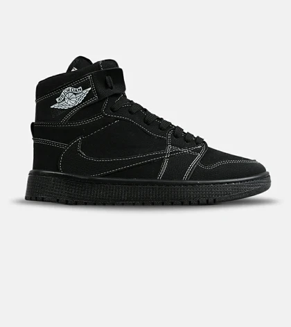 کفش کتانی ساق‌دار مردانه و زنانه مشکی NIKE travis scott مدل 8052