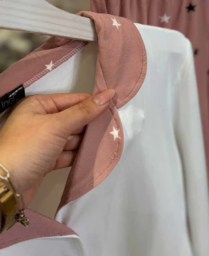 بلوز شلوار جلو دکمه‌ای سایز  نرمال سیاه اینجه کد24001