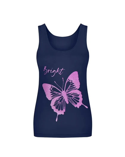 تاپ رکابی زنانه طرح پروانه