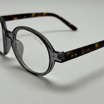 فریم عینک طبی بلوکات سلین Celine مربع دایره ای طوسی دسته هاوانا