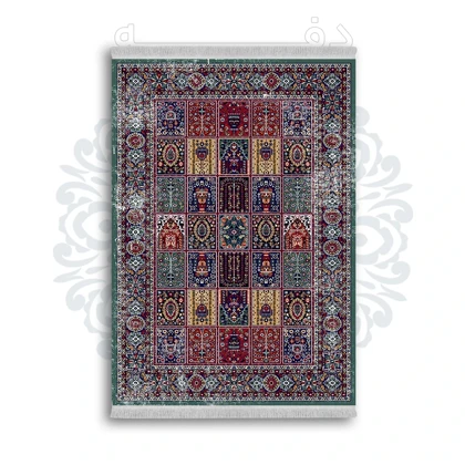*جدید* فرشینه از جنس پارچه شانل مخمل ترک طرح فانتزی برند دفه کد 1256