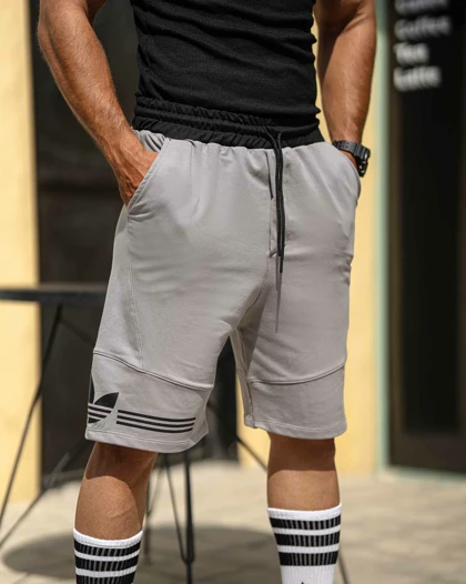 شلوارک بگ ورزشی ADIDAS طوسی