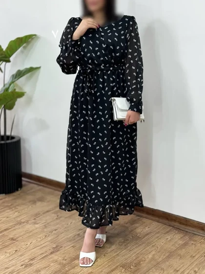 پیراهن بلند حریر آستردار آوا 1