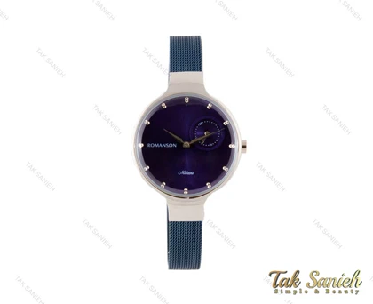 ساعت زنانه رومانسون بند حصیری سیلور سرمه ای Romanson-3784-L