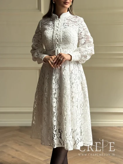 پیراهن گیپور جلو دکمه