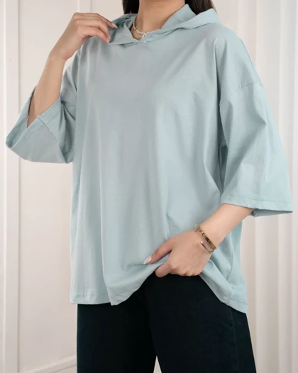 تیشرت کلاه دار باکسی کد 29024