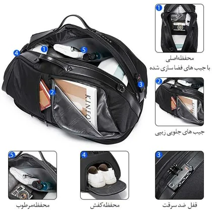 کیف باشگاه اورجینال بنج BANGE 77178 ساک ورزشی ضد سرقت