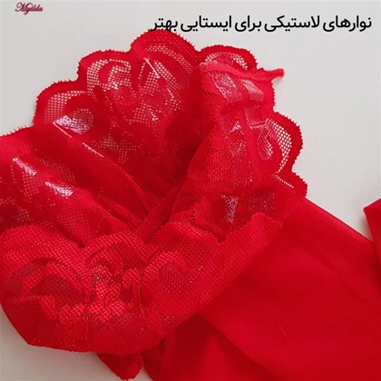 جوراب ساق بلند زنانه مدل شیشه ای قرمز کد 4927-4445
