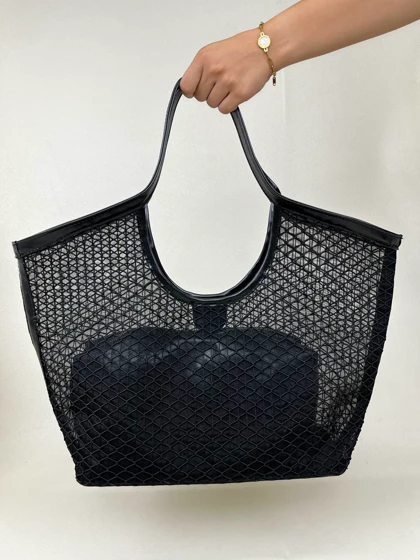 کیف زنانه دو کیفه توری طرح سبدی زارا ZARA کد 1636