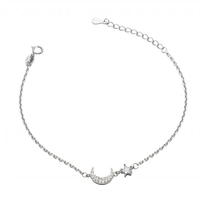 دستبند نقره ماه کد 351244