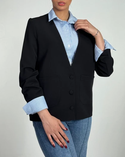 کت یقه هفت دکمه پارچه ای  کد 100172