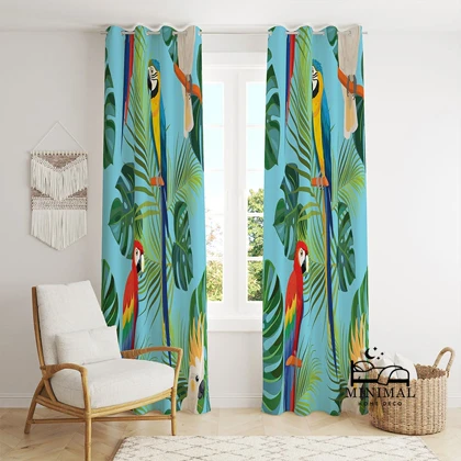 پرده اسپرت طرح طوطی مدل W4973