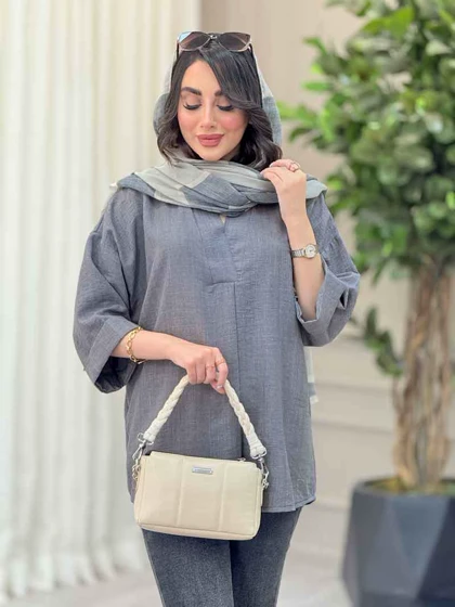 مانتو یقه ایستاده جلو بسته