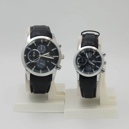 ساعت مچی ست مردانه و زنانه الگانس Elegance با بند چرم و سبک 3موتوره