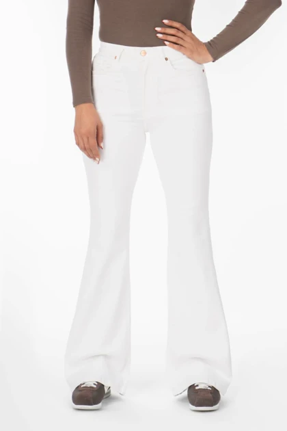 شلوار جین زنانه بوت‌کات فلکس(کشی) سفید رویال جین Royal Jeans