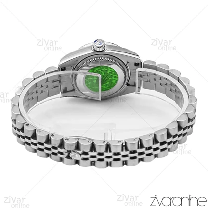 ساعت رولکس دیت جاست زنانه نقره ای صفحه سرمه ای اسمال 106542