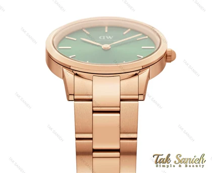 ساعت دنیل ولینگتون زنانه رزگلد سبز سایز کوچک DW-3837-28-L