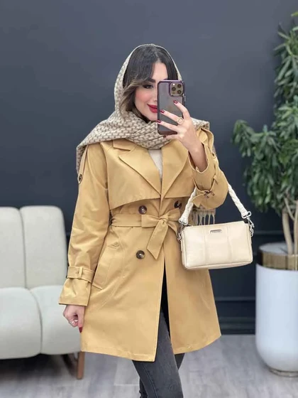 بارانی چهاردکمه برش هلالی