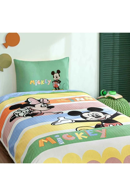 روتختی پیکه یک نفره Taç مدل Disney Mickey&Minnie Mouse Happy پنبه - چندرنگ