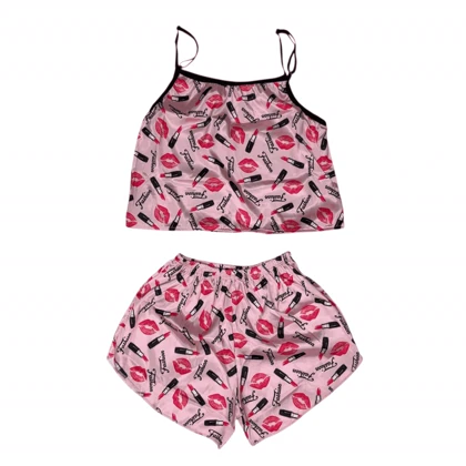 ست تاپ و شلوارک طرح بوسه 194