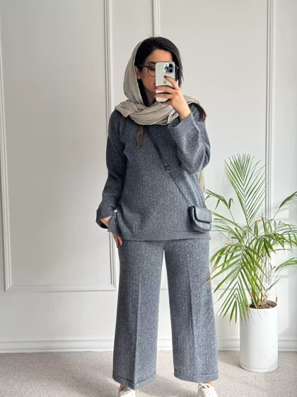 ست مانتو شلوار بافت آریا