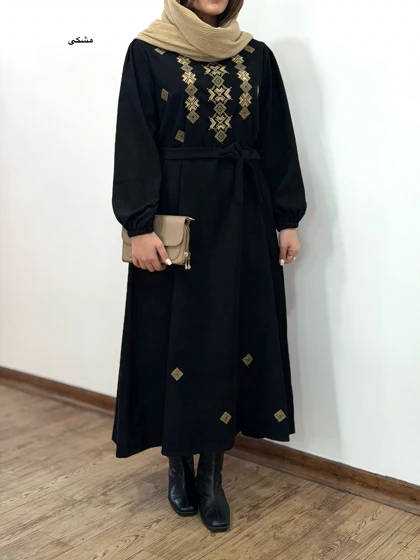 پیراهن مانتویی گلدوزی شیوا